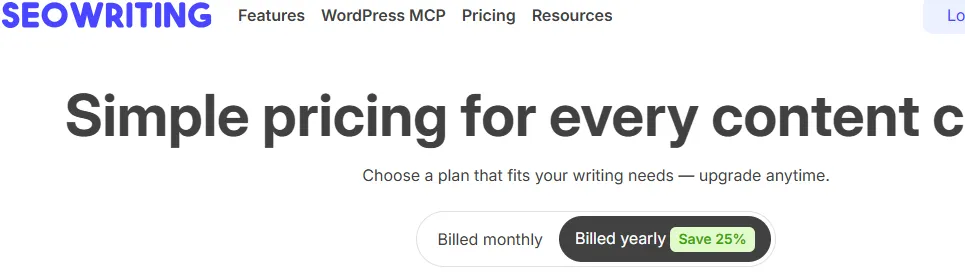 Seowriting 25% off offer
